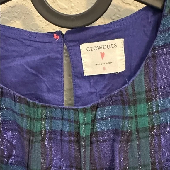 Crewcuts Blue and Green Plaid Girls Dress - Picture 3 of 6